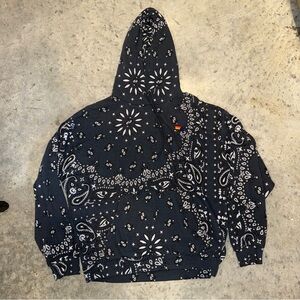 Aviator Nation Charcoal and White Bandana Hoodie